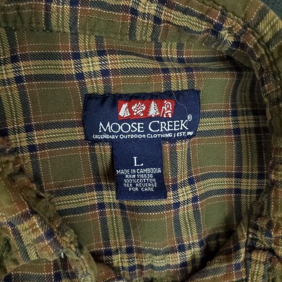 Moose Creek Flannel Lot Of 2 Button Down Shirt Men's Large Brown Plaid Workwear - Picture 3 of 14